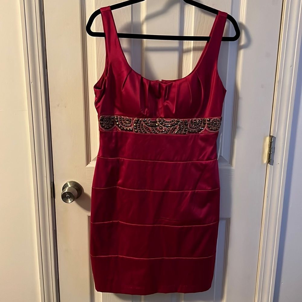 Evening dress with sequin decor